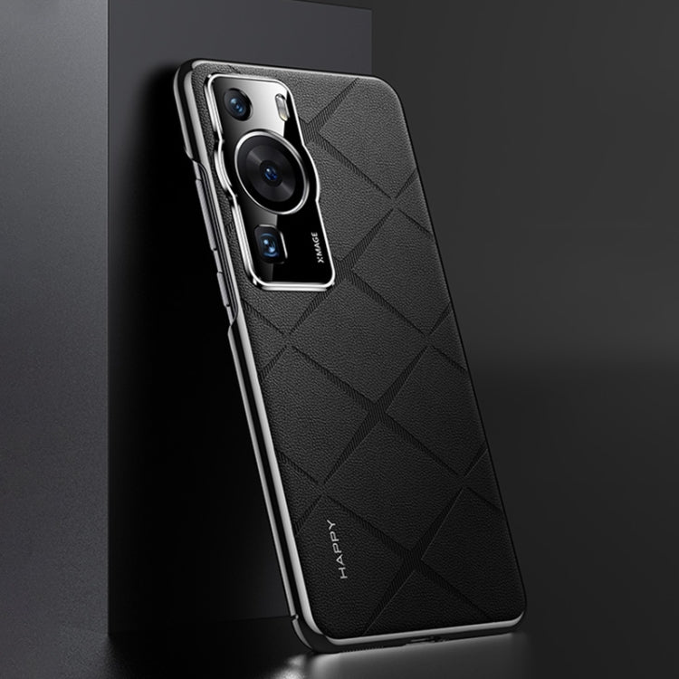For Huawei P60 / P60 Pro Plain Leather PC Phone Case