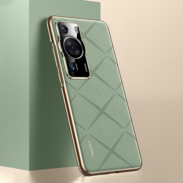 For Huawei P60 / P60 Pro Plain Leather PC Phone Case