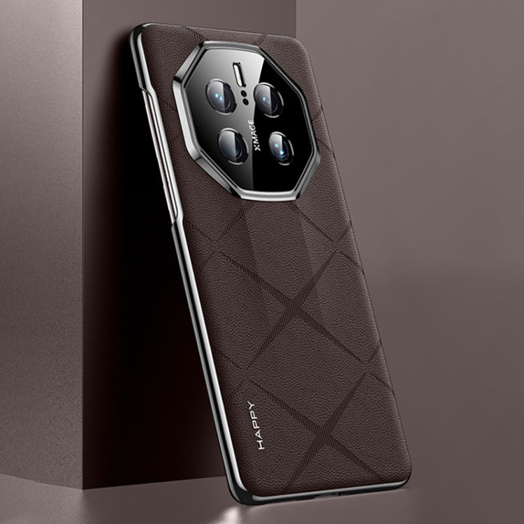For Huawei Mate 50 RS Porsche Design Plain Leather PC Phone Case