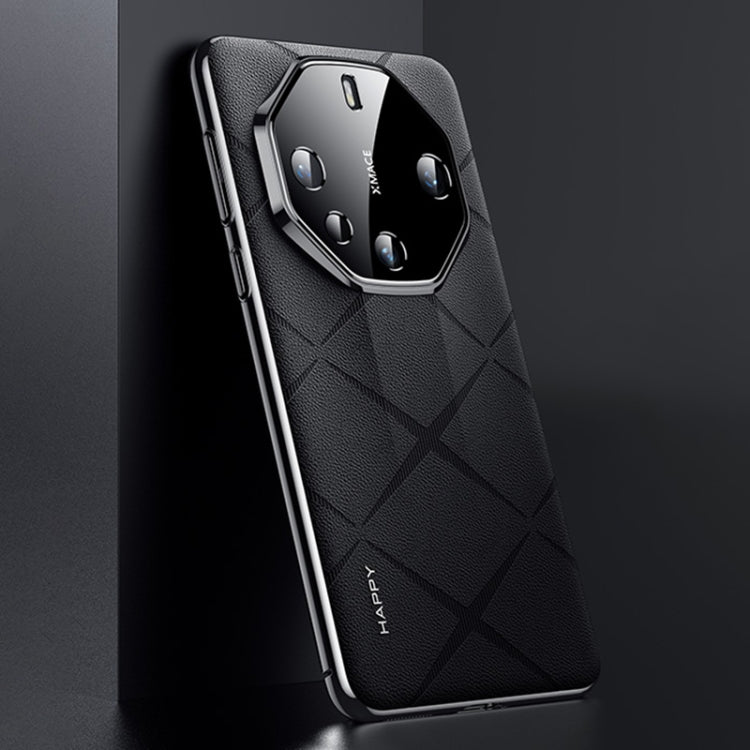 For Huawei Mate 60 RS Ultimate Plain Leather PC Phone Case