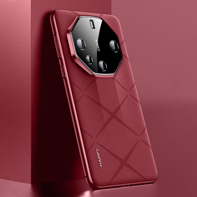For Huawei Mate 60 RS Ultimate Plain Leather PC Phone Case