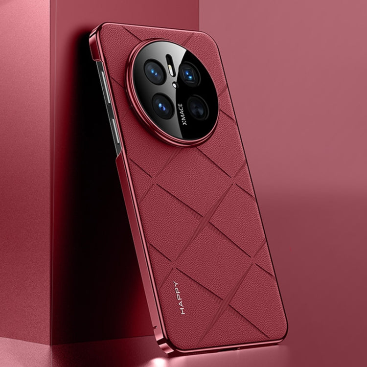 For Huawei Mate 70 Plain Leather PC Phone Case