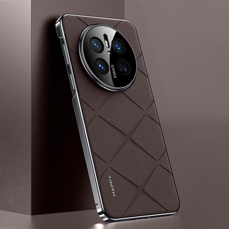 For Huawei Mate 70 Plain Leather PC Phone Case