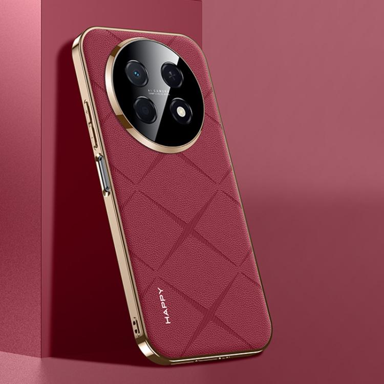 For Huawei Enjoy 90 Pro Max 5G Plain Leather PC Phone Case