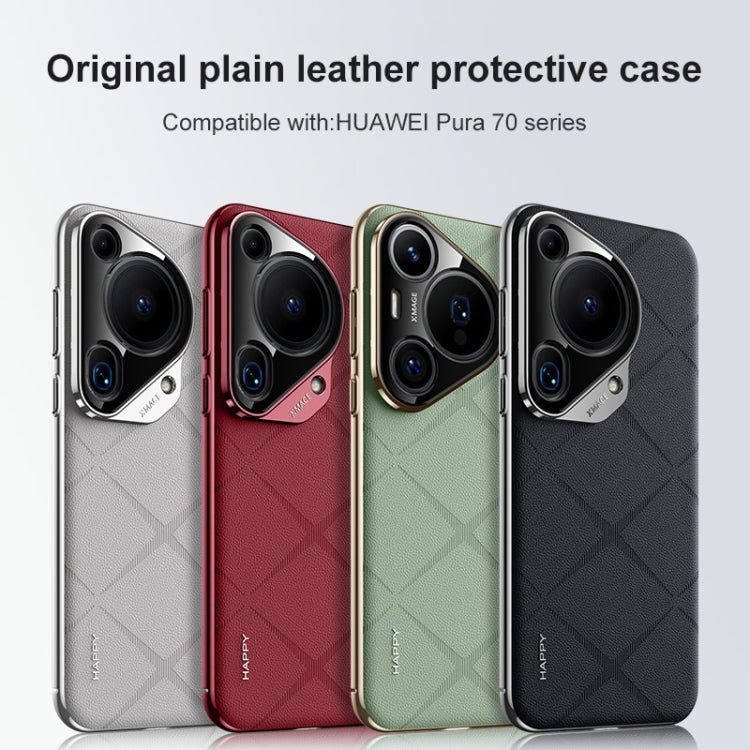 For Huawei Pura 70 Pro / Pro+ Plain Leather PC Phone Case