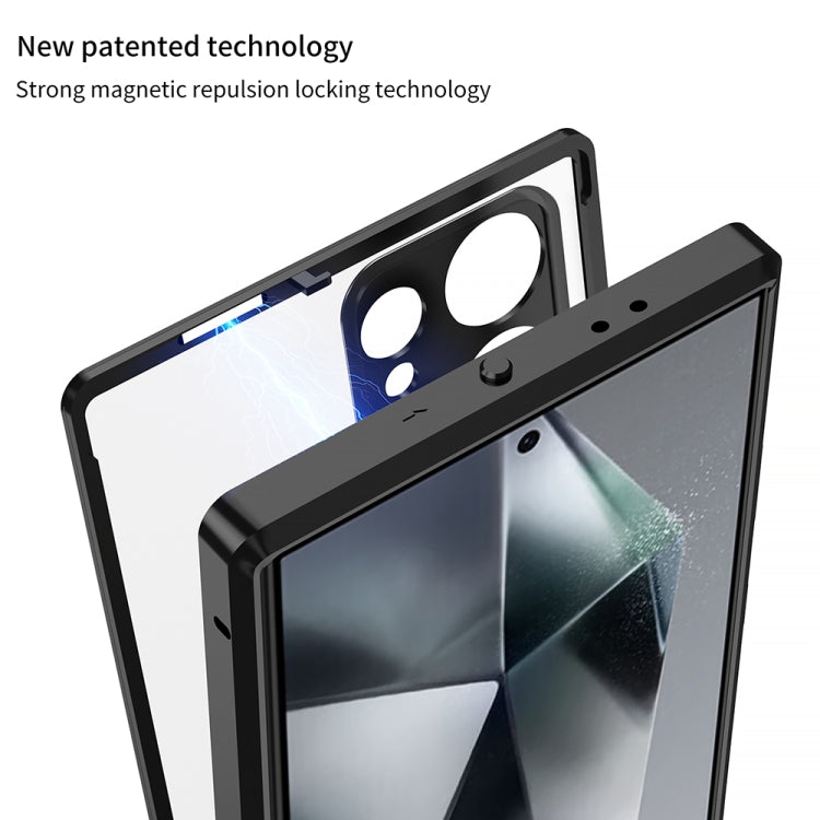 For Samsung Galaxy S24+ 5G Snap Buckle Metal Frame Frosted MagSafe Phone Case