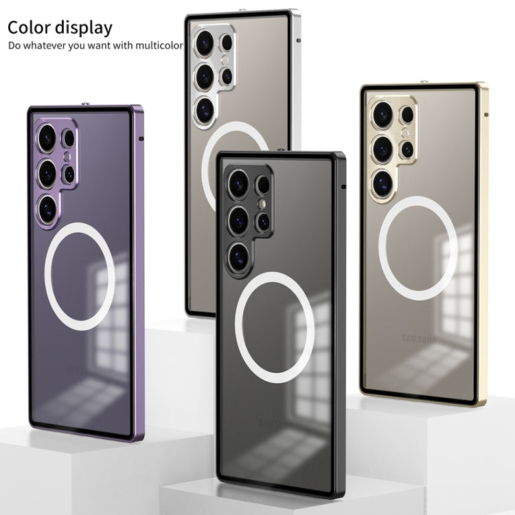 For Samsung Galaxy S24+ 5G Snap Buckle Metal Frame Frosted MagSafe Phone Case