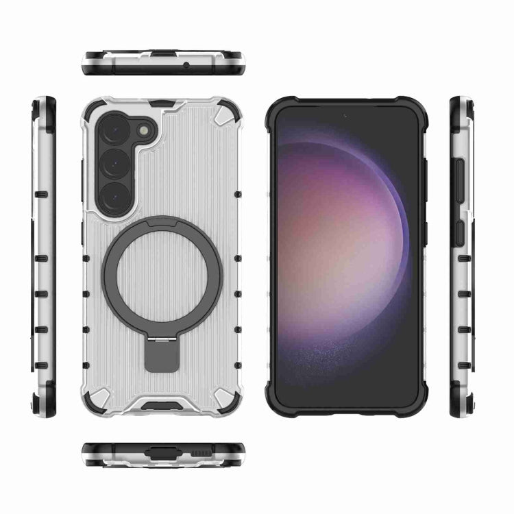 For Samsung Galaxy S23 5G Grating Holder Shockproof Phone Case