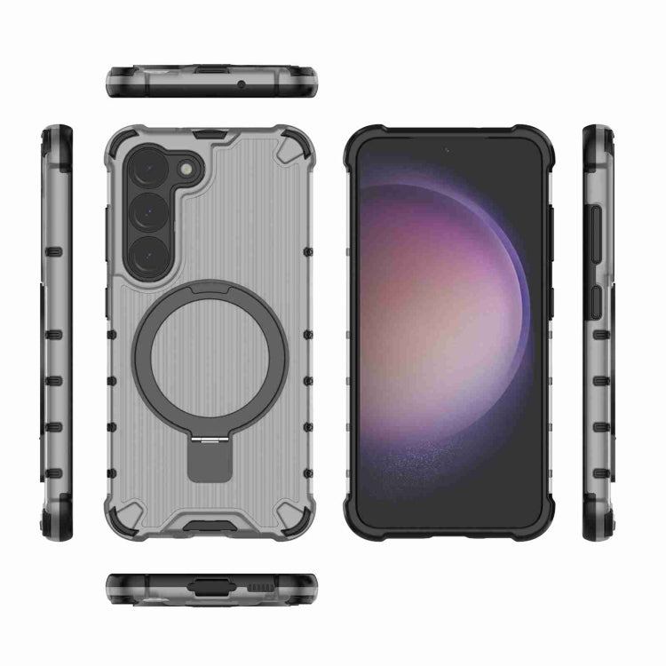 For Samsung Galaxy S23 5G Grating Holder Shockproof Phone Case