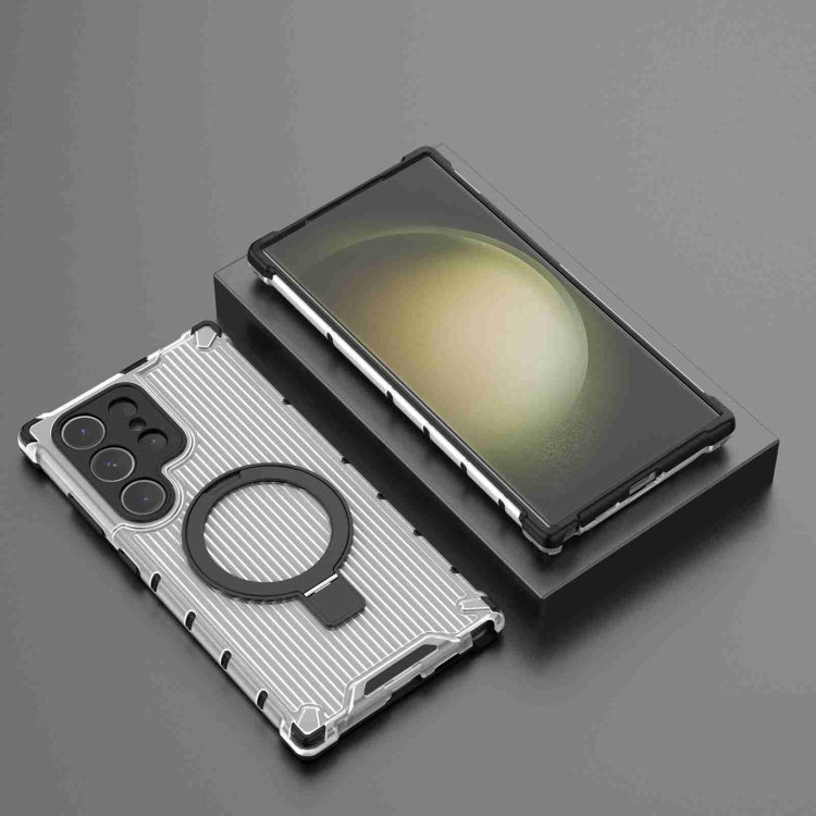 For Samsung Galaxy S24 Ultra 5G Grating Holder Shockproof Phone Case