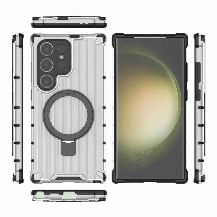 For Samsung Galaxy S24 Ultra 5G Grating Holder Shockproof Phone Case