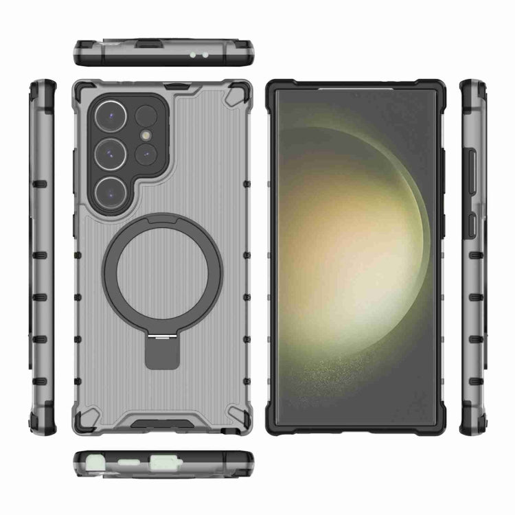 For Samsung Galaxy S24 Ultra 5G Grating Holder Shockproof Phone Case
