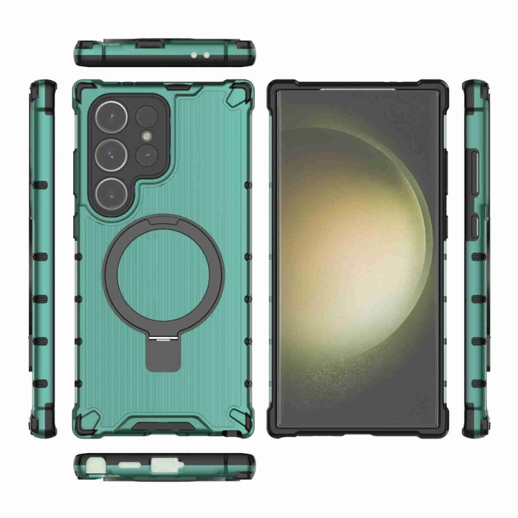 For Samsung Galaxy S24 Ultra 5G Grating Holder Shockproof Phone Case