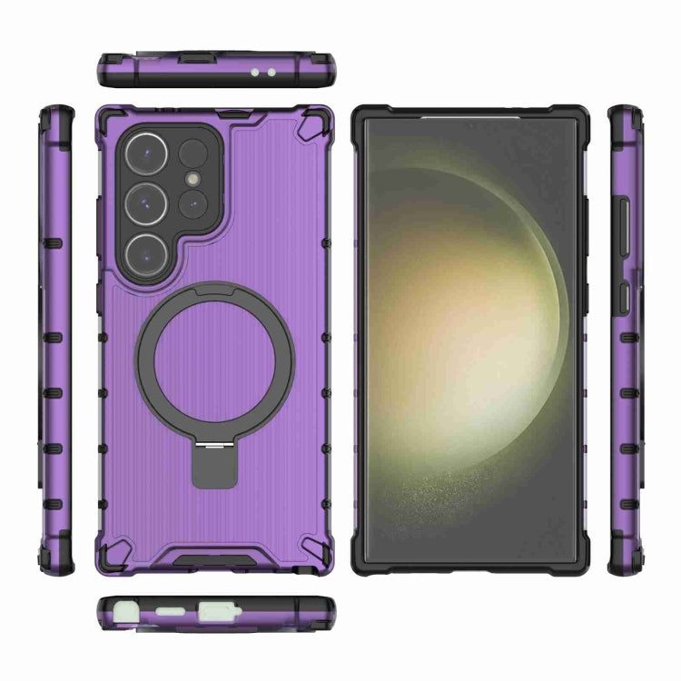 For Samsung Galaxy S24 Ultra 5G Grating Holder Shockproof Phone Case