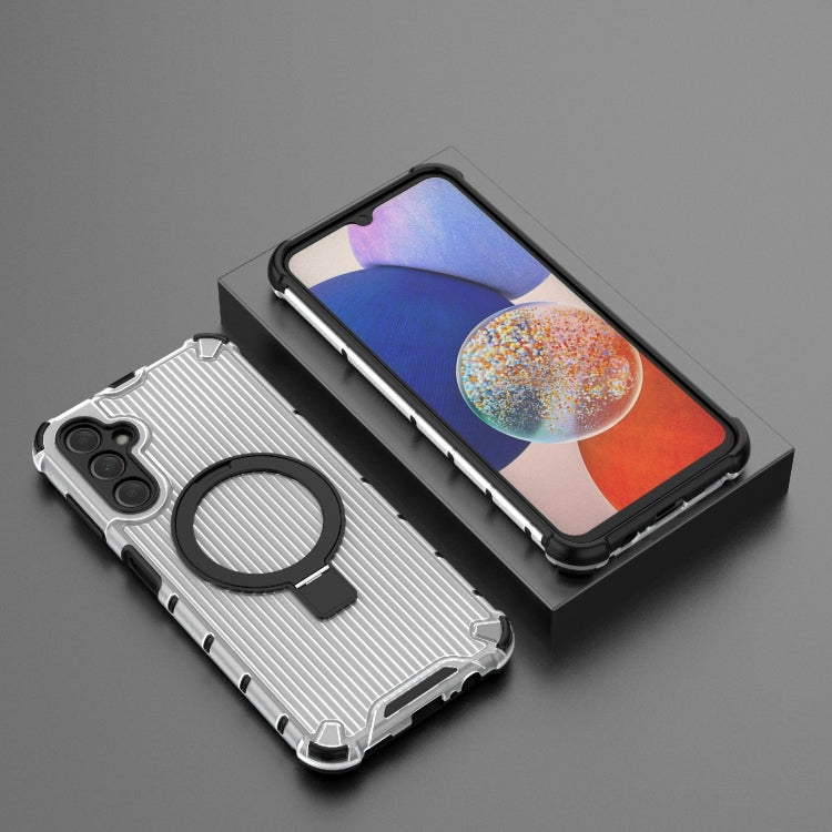 For Samsung Galaxy A14 4G Grating Holder Shockproof Phone Case