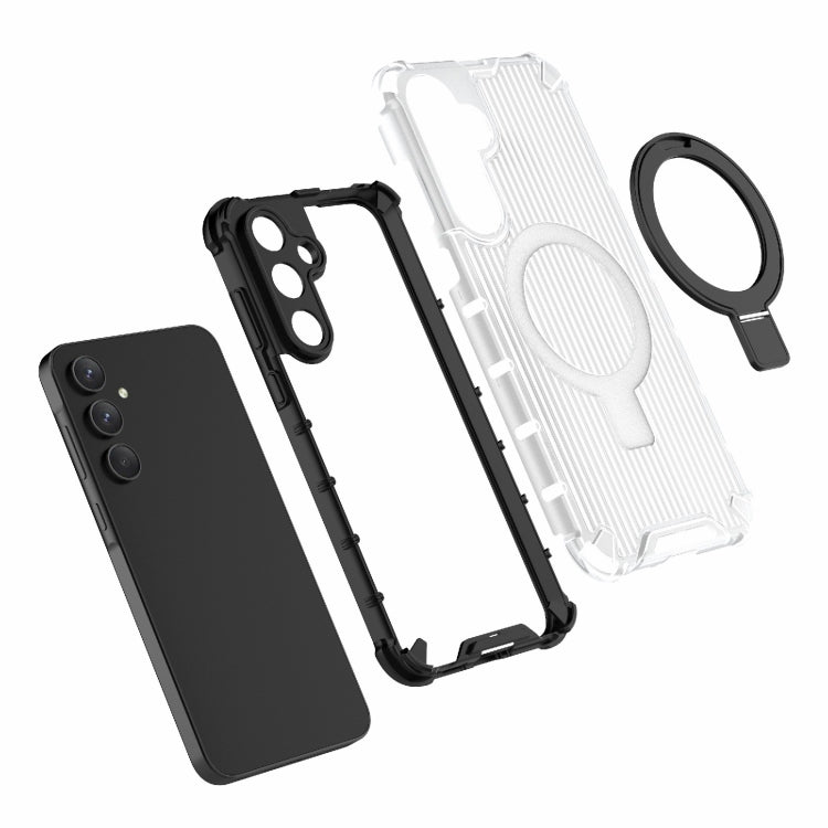 For Samsung Galaxy A55 5G Grating Holder Shockproof Phone Case