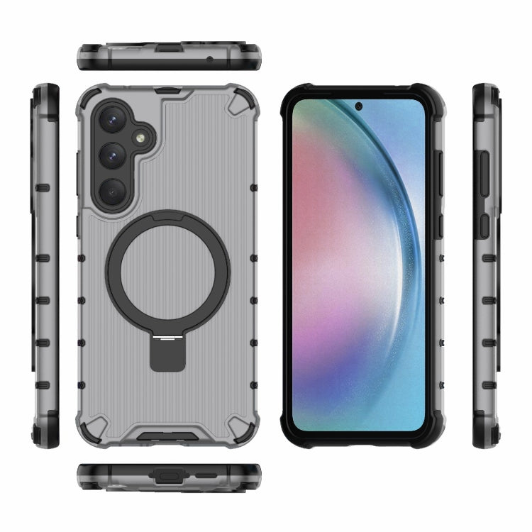 For Samsung Galaxy A55 5G Grating Holder Shockproof Phone Case
