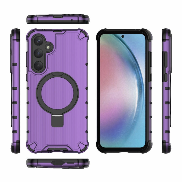 For Samsung Galaxy A55 5G Grating Holder Shockproof Phone Case