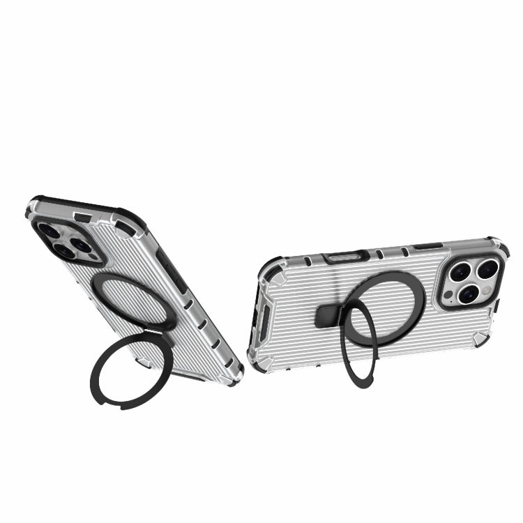 For iPhone 16 Pro Max Grating Holder Shockproof Phone Case