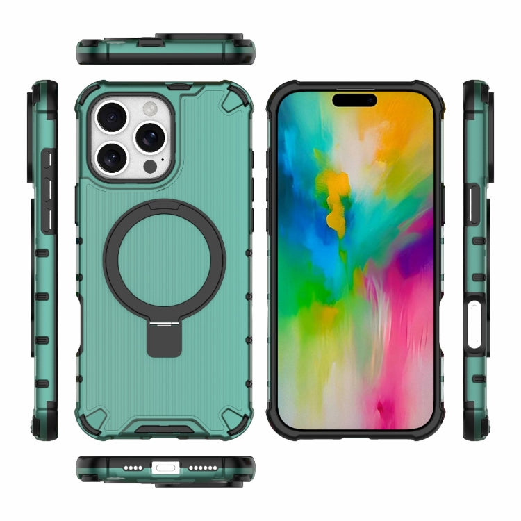 For iPhone 16 Pro Max Grating Holder Shockproof Phone Case