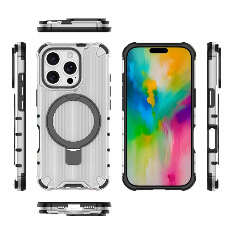For iPhone 16 Pro Grating Holder Shockproof Phone Case