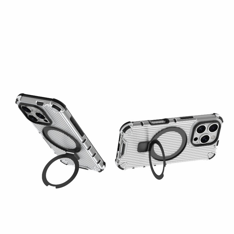 For iPhone 16 Pro Grating Holder Shockproof Phone Case
