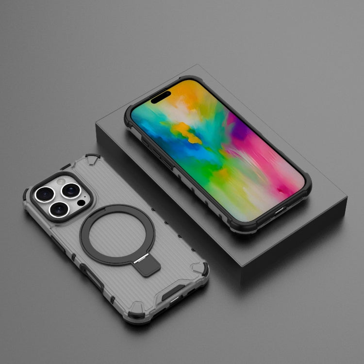 For iPhone 16 Pro Grating Holder Shockproof Phone Case