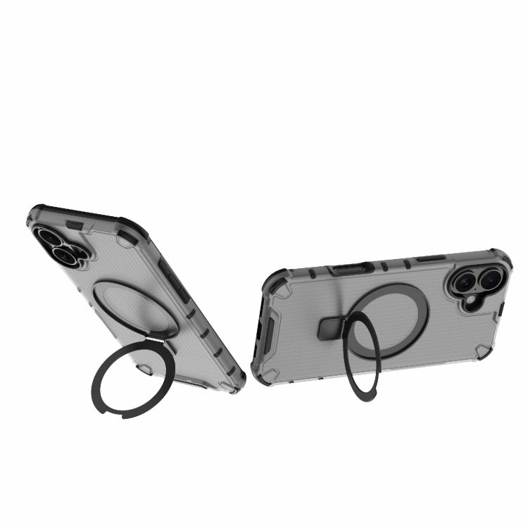 For iPhone 16 Plus Grating Holder Shockproof Phone Case
