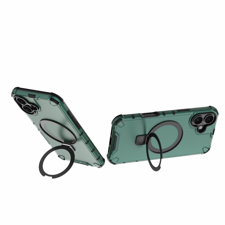 For iPhone 16 Plus Grating Holder Shockproof Phone Case