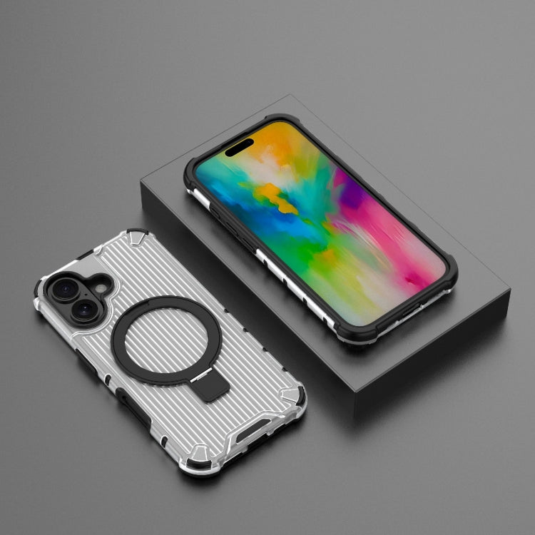For iPhone 16 Grating Holder Shockproof Phone Case