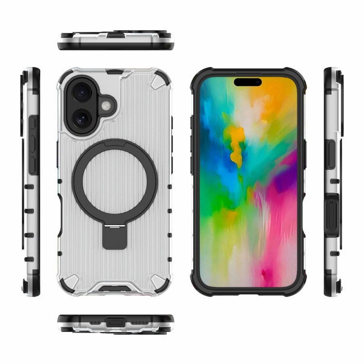 For iPhone 16 Grating Holder Shockproof Phone Case