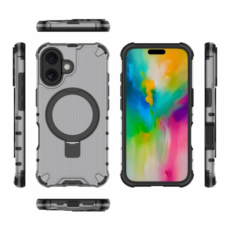 For iPhone 16 Grating Holder Shockproof Phone Case
