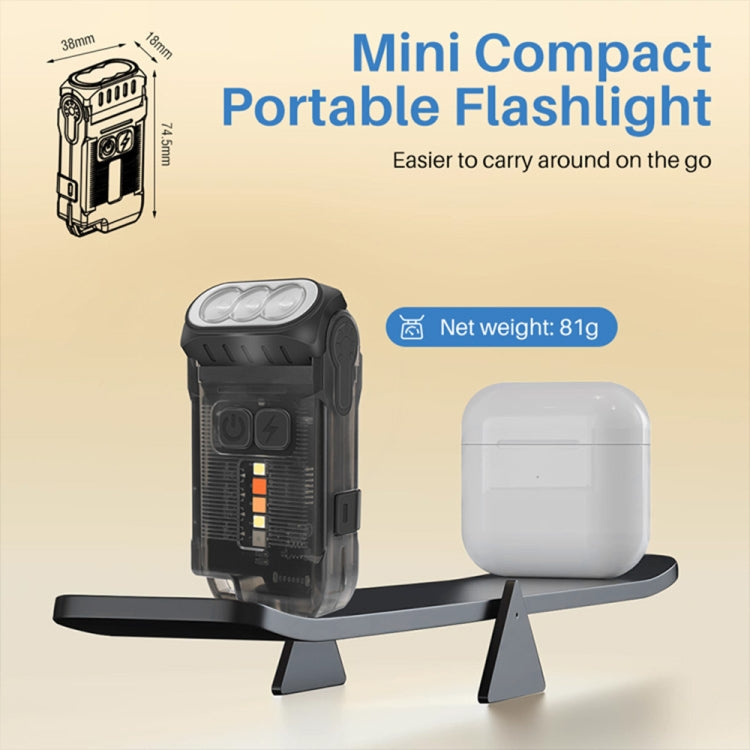 V15 EDC Flashlight Multi-function Work Light - Black