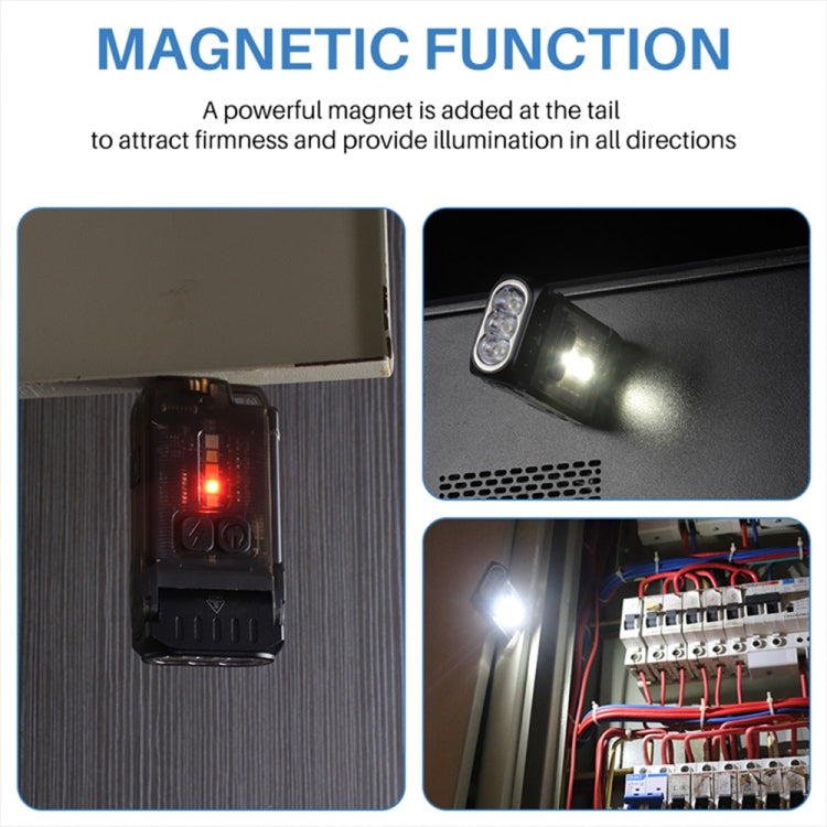 V15 EDC Flashlight Multi-function Work Light - Black