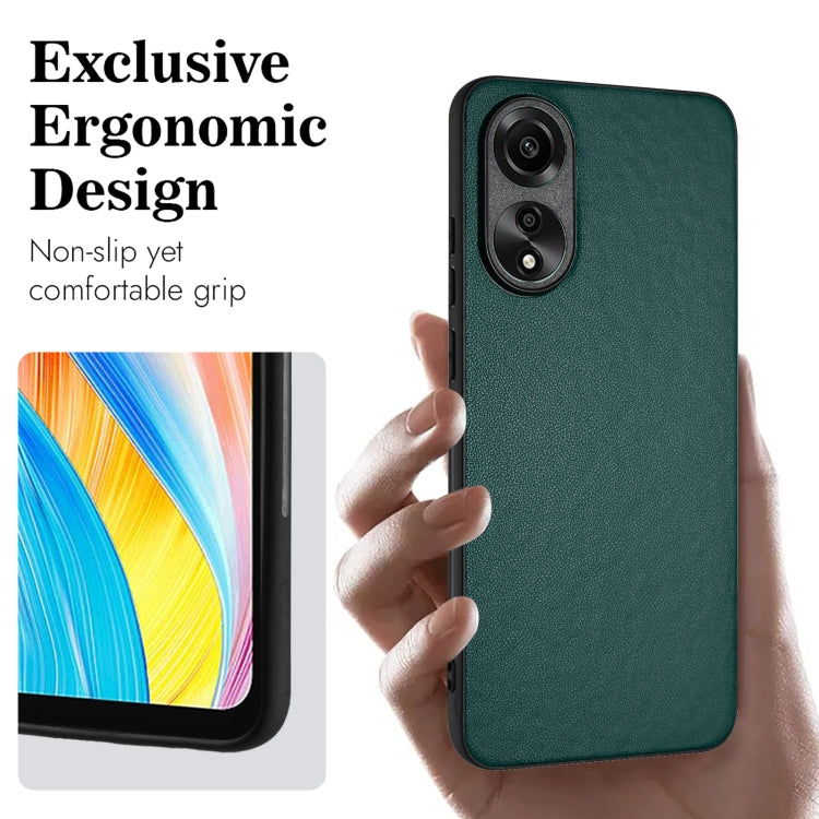 For OPPO A78 4G Global R20 Leather Pattern Phone Single Case