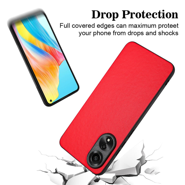 For OPPO A78 4G Global R20 Leather Pattern Phone Single Case