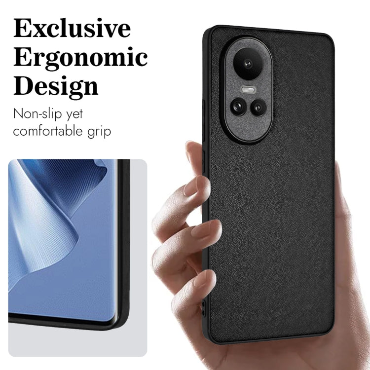 For OPPO Reno10/Reno10 Pro 5G Global R20 Leather Pattern Phone Single Case