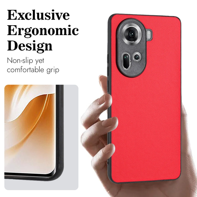 For OPPO Reno11 Global R20 Leather Pattern Phone Single Case