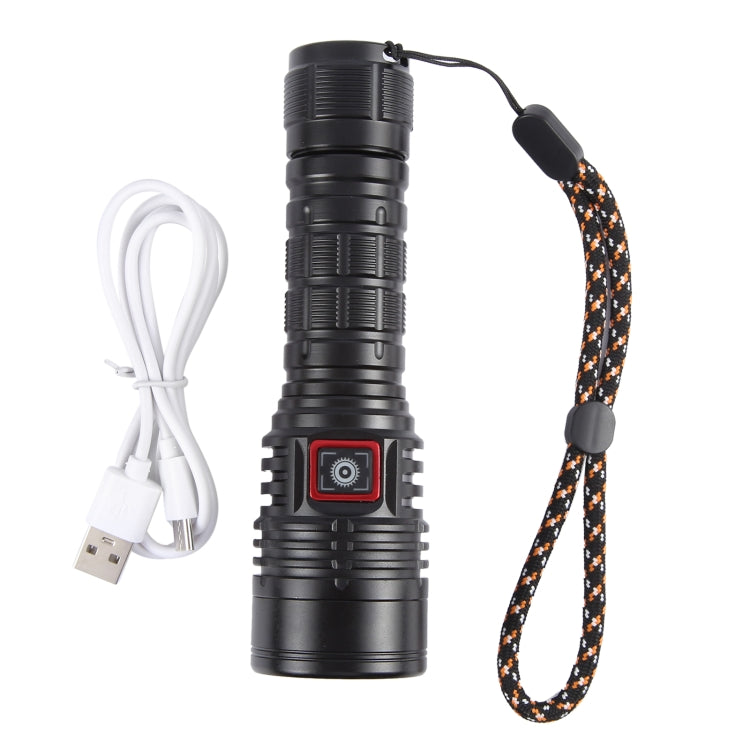813 T40 1200LM USB Rechargeable LED Flashlight - Black