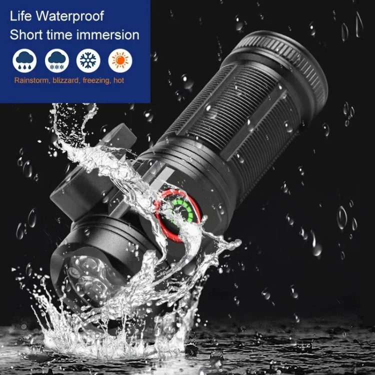 W5183 4 LEDs Highlight Mini Rechargeable Flashlight - Black