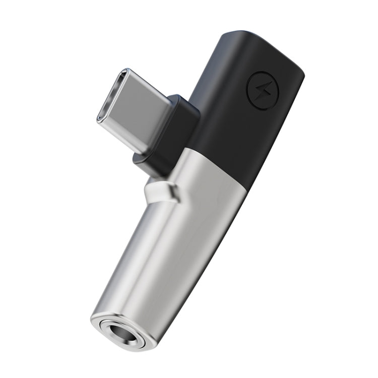 2 in 1 USB-C / Type-C to 3.5mm + USB-C / Type-C DAC Audio Phone Charging Adapter