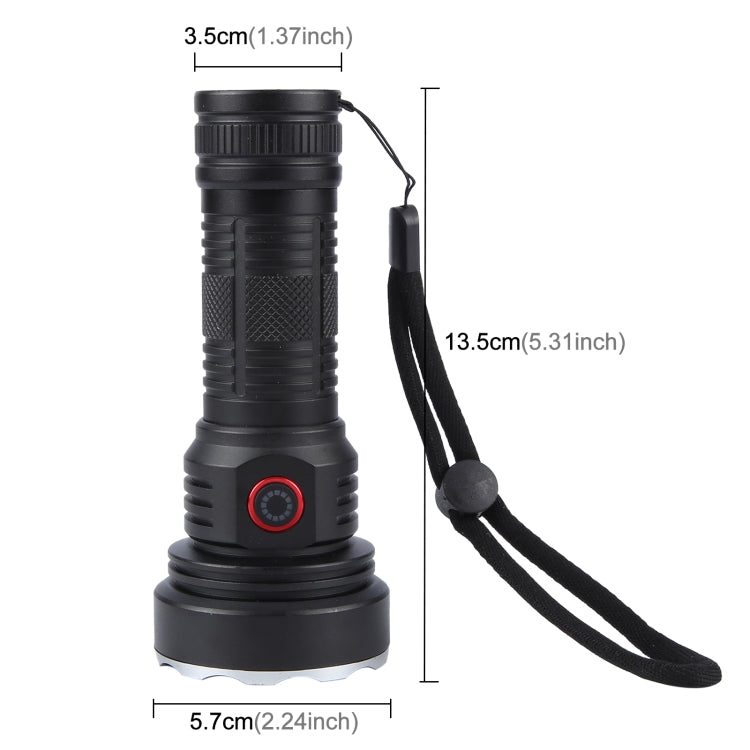 W5201-1 19 LEDs 3200LM Super Bright Rechargeable Flashlight - Black
