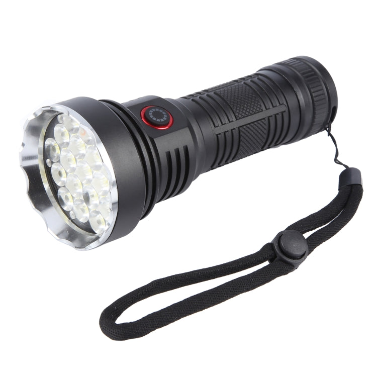 W5201-1 19 LEDs 3200LM Super Bright Rechargeable Flashlight - Black