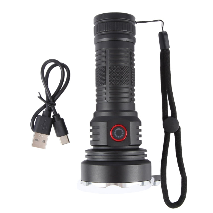 W5201-1 19 LEDs 3200LM Super Bright Rechargeable Flashlight - Black