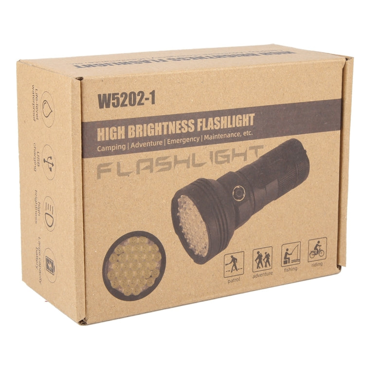 W5202-1 31 LEDs 5500LM High Brightness Rechargeable Flashlight - Black