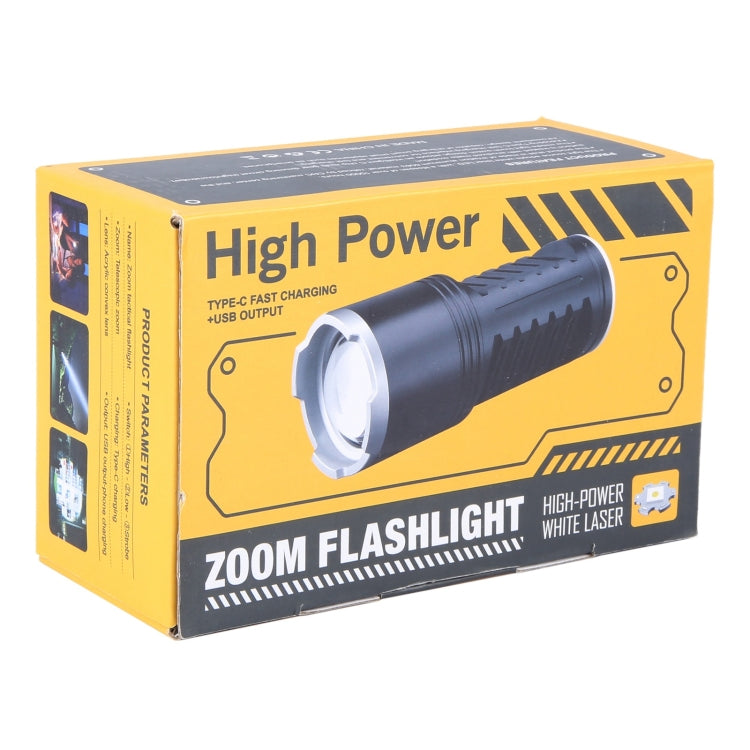 S2302 30W 1600LM High Power Telescopic Zoom Flashlight - Black