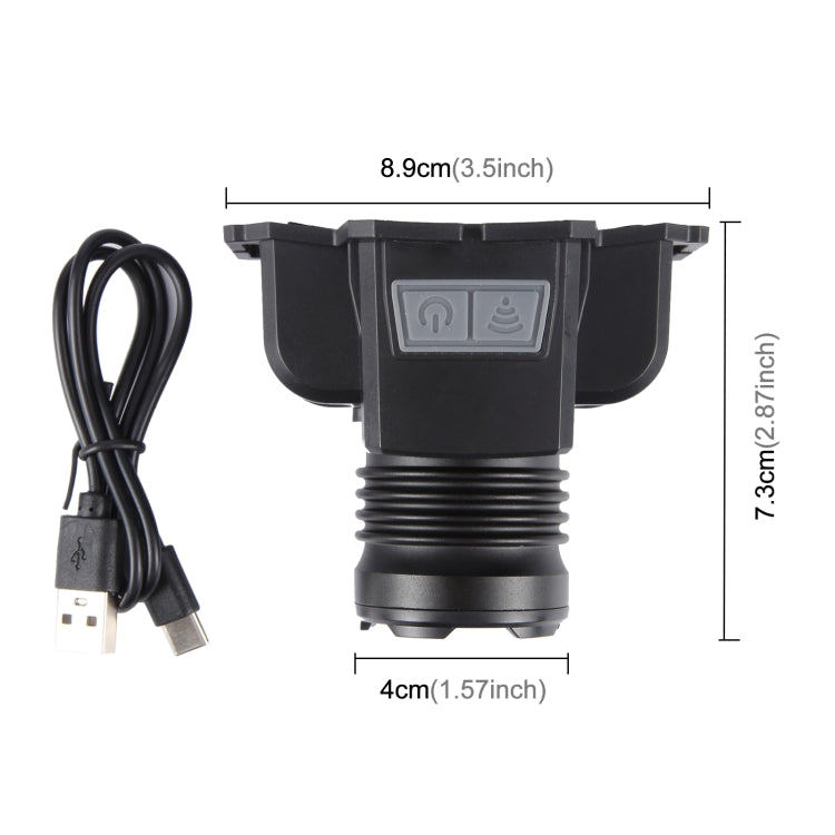 HL-03 Intelligent Induction Zoom Headlight Work Light - Black