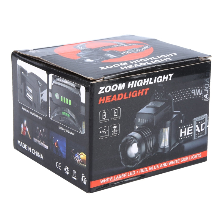 HL-03 Intelligent Induction Zoom Headlight Work Light - Black