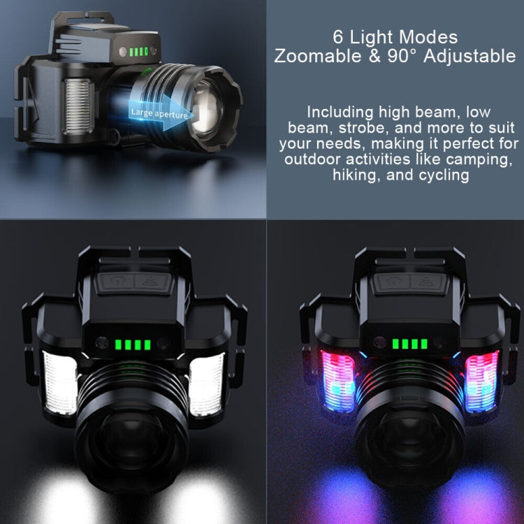 HL-03 Intelligent Induction Zoom Headlight Work Light - Black