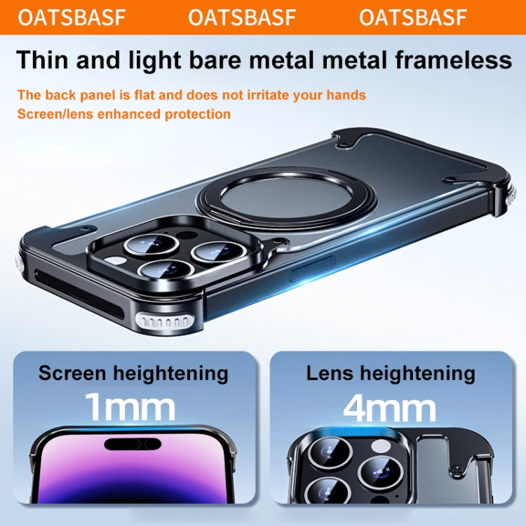 For iPhone 15 Pro 360 Degree Rotation MagSafe Stand Metal Phone Case